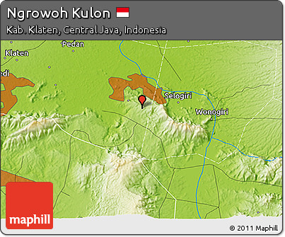 Physical 3D Map of Ngrowoh Kulon