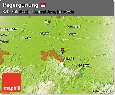 Physical 3D Map of Pagergunung
