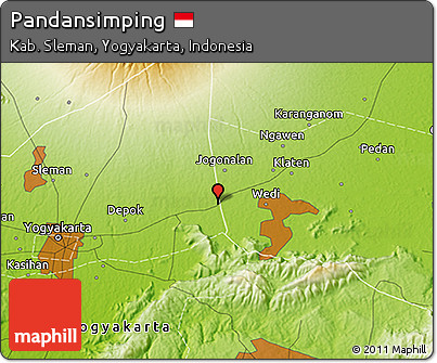 Physical 3D Map of Pandansimping