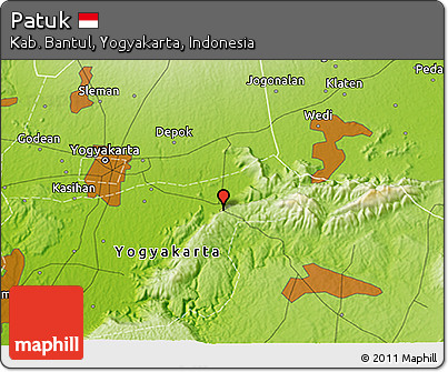Physical 3D Map of Patuk