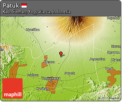 Physical 3D Map of Patuk