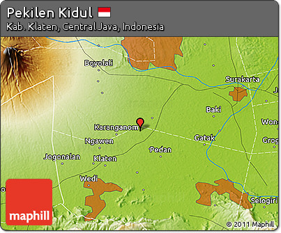 Physical 3D Map of Pekilen Kidul