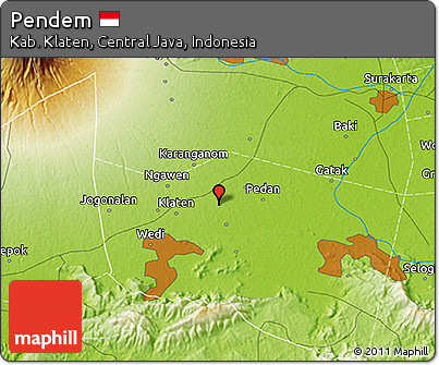 Physical 3D Map of Pendem