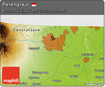 Physical 3D Map of Perengrejo