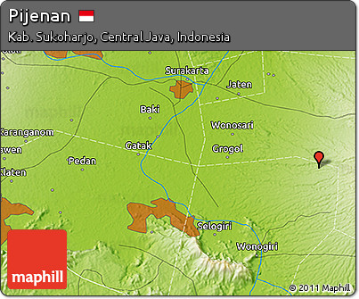 Physical 3D Map of Pijenan