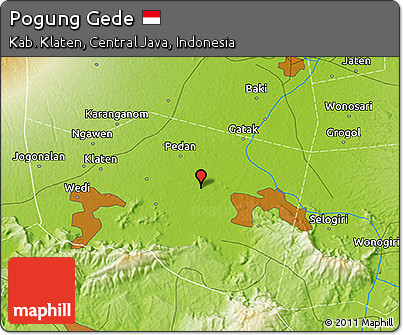 Physical 3D Map of Pogung Gede