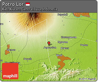 Physical 3D Map of Potro Lor