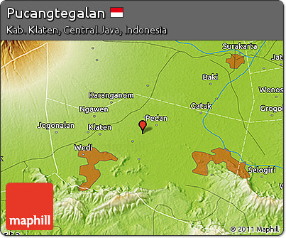 Physical 3D Map of Pucangtegalan