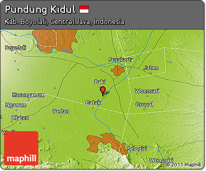 Physical 3D Map of Pundung Kidul