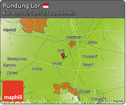 Physical 3D Map of Pundung Lor