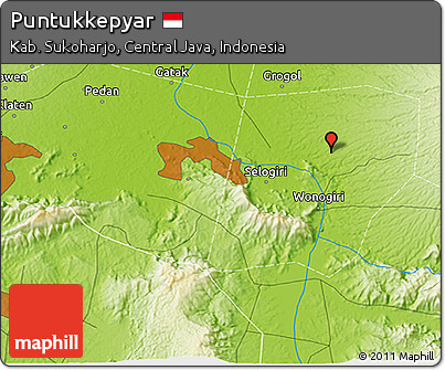 Physical 3D Map of Puntukkepyar