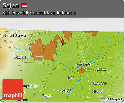 Physical 3D Map of Sajen