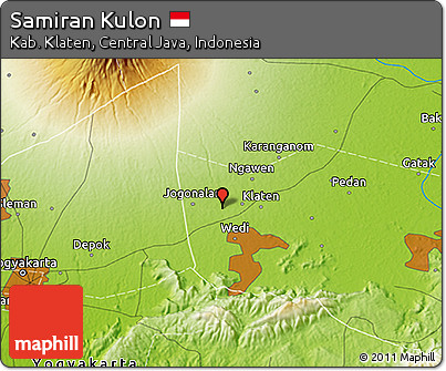 Physical 3D Map of Samiran Kulon