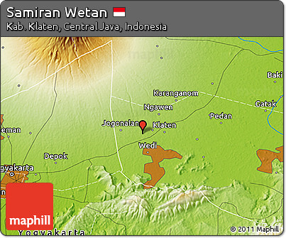 Physical 3D Map of Samiran Wetan