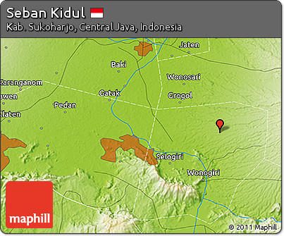 Physical 3D Map of Seban Kidul