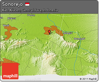 Physical 3D Map of Sonorejo