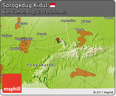 Physical 3D Map of Sorogedug Kidul