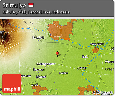 Physical 3D Map of Srimulyo