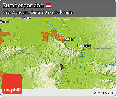 Physical 3D Map of Sumberpandan