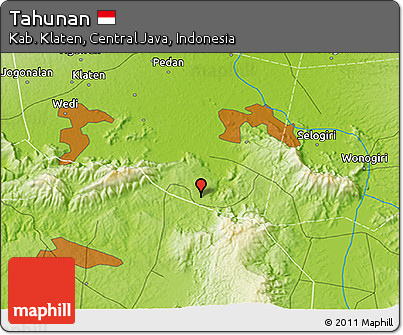 Physical 3D Map of Tahunan