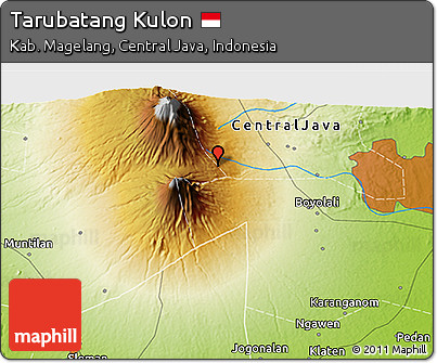 Physical 3D Map of Tarubatang Kulon