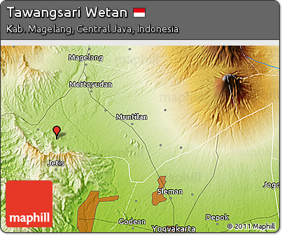 Physical 3D Map of Tawangsari Wetan