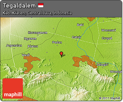 Physical 3D Map of Tegaldalem