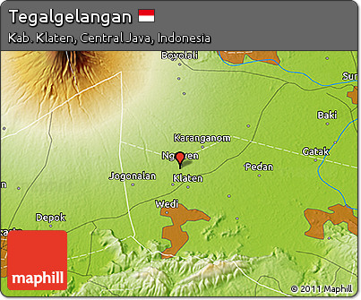 Physical 3D Map of Tegalgelangan