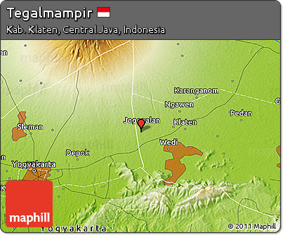 Physical 3D Map of Tegalmampir
