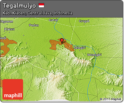 Physical 3D Map of Tegalmulyo