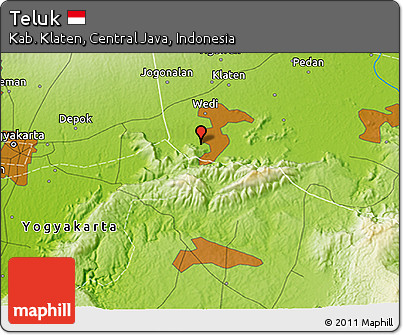 Physical 3D Map of Teluk