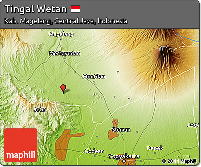 Physical 3D Map of Tingal Wetan
