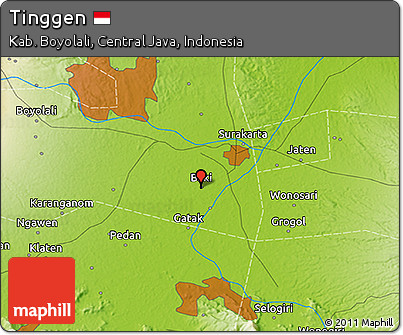 Physical 3D Map of Tinggen