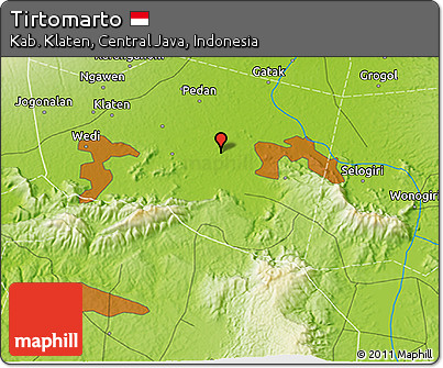 Physical 3D Map of Tirtomarto