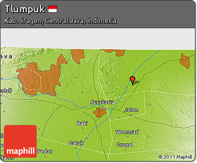 Physical 3D Map of Tlumpuk