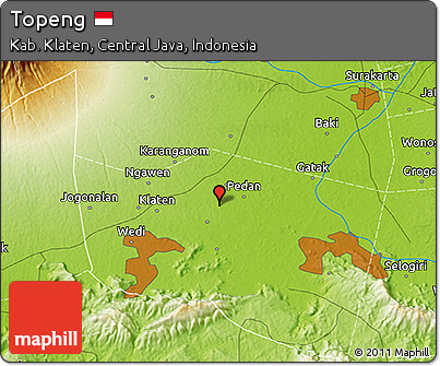 Physical 3D Map of Topeng