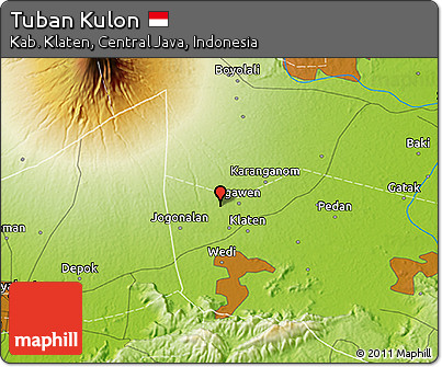 Physical 3D Map of Tuban Kulon