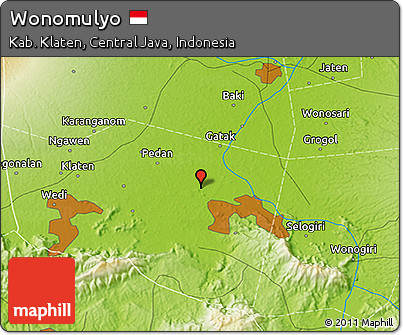 Physical 3D Map of Wonomulyo