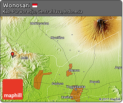Physical 3D Map of Wonosari