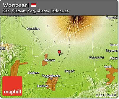 Physical 3D Map of Wonosari