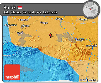 Political 3D Map of Balak