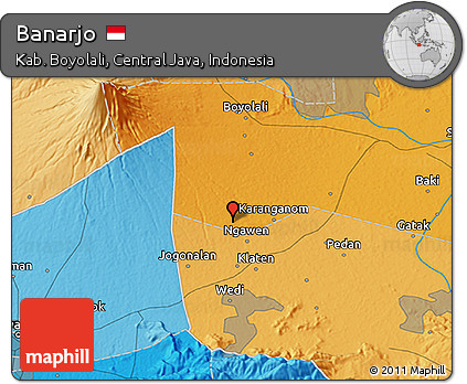 Political 3D Map of Banarjo
