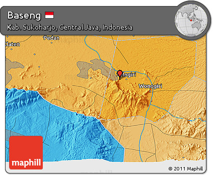 Political 3D Map of Baseng