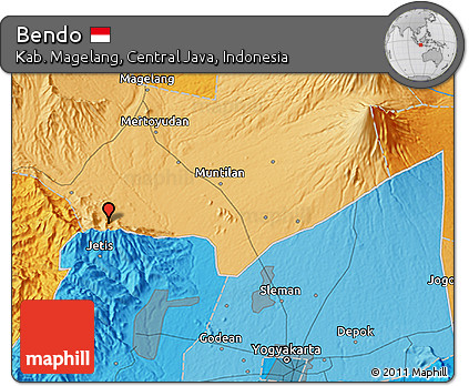 Political 3D Map of Bendo