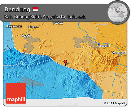 Political 3D Map of Bendung