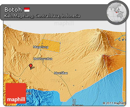 Political 3D Map of Botoh