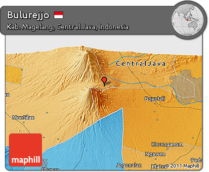 Political 3D Map of Bulurejjo