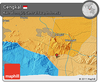 Political 3D Map of Cengkal