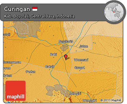 Political 3D Map of Curingan