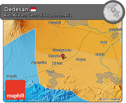 Political 3D Map of Dedesan
